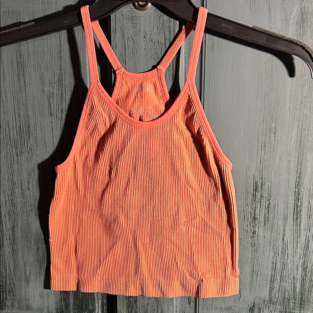Coral Ribbed Tank Top